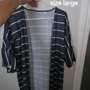 Misslook Navy Striped Cardigan